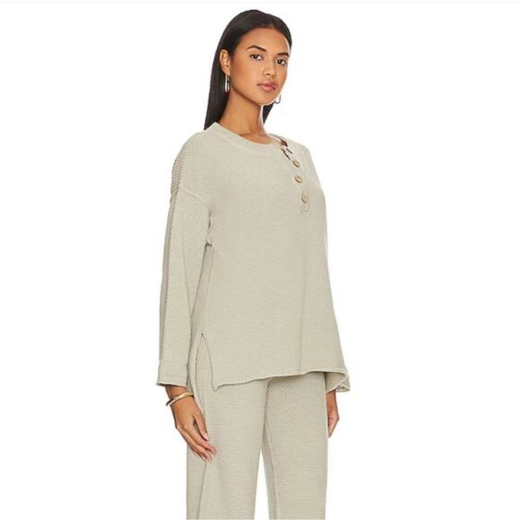Free People Haliee Sweater Set Sz Small New BIEGE - Picture 2 of 6